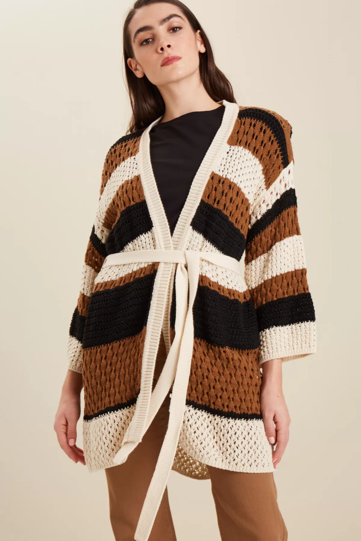 Fashion Market Cardigan in cotone e lino