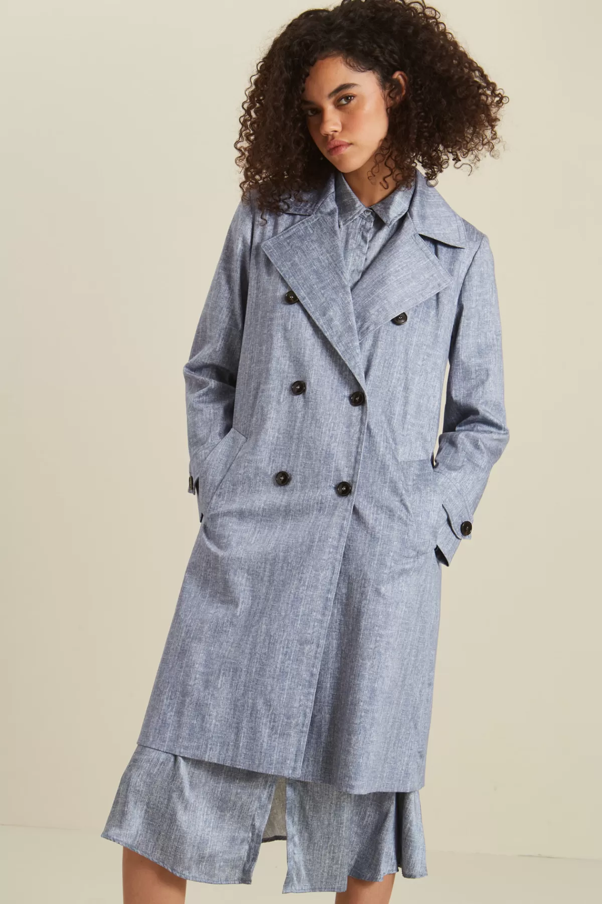 Fashion Market Trench in cotone antigoccia