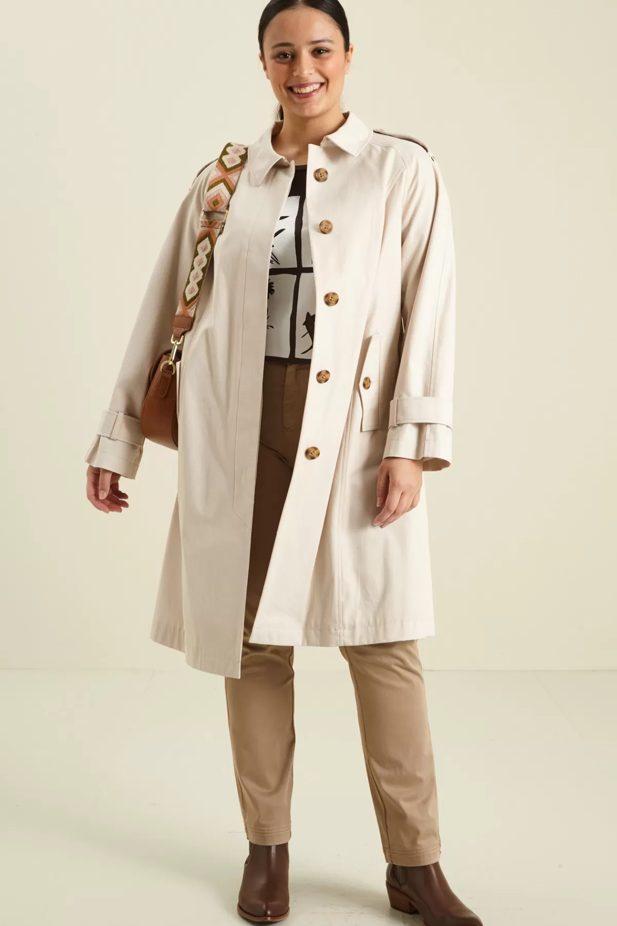 Fashion Market Trench in gabardina di cotone