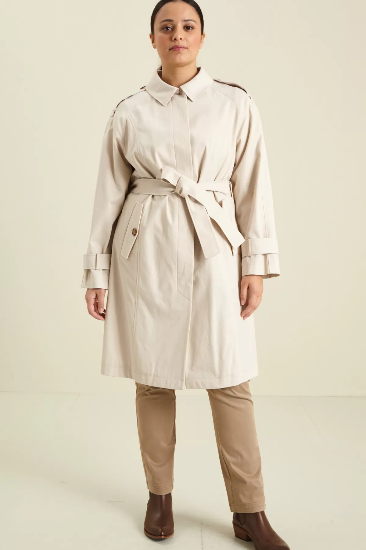 Fashion Market Trench in gabardina di cotone